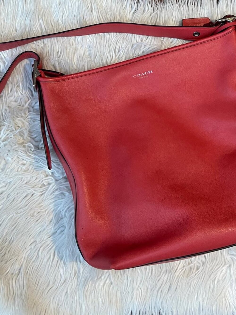 COACH Legacy Mini Duffle Crossbody Red Leather Purse Tassels Shoulder Bag - Picture 10 of 10